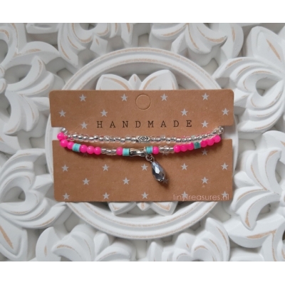 setje in fel roze en zilver setje in fel roze en zilver